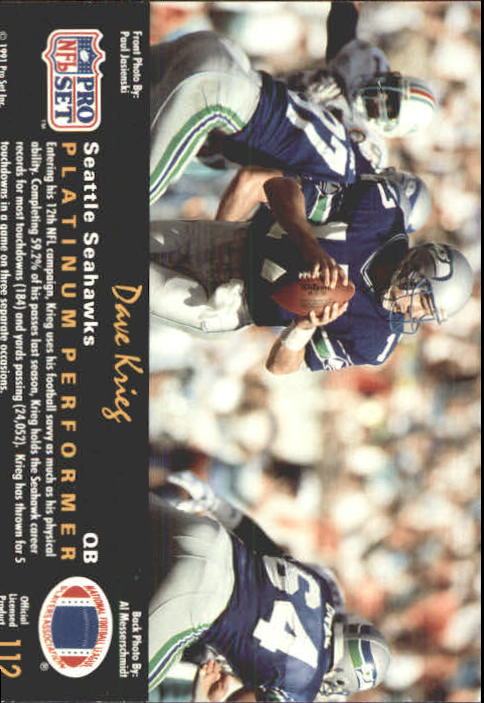 1991 Pro Set Platinum Football Card Pick 1-250