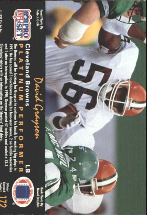 1991 Pro Set Platinum Football Card Pick 1-250