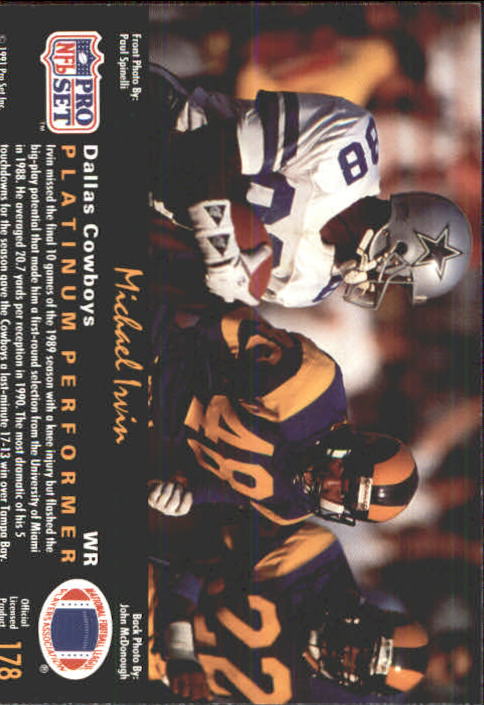 1991 Pro Set Platinum Football Card Pick 1-250