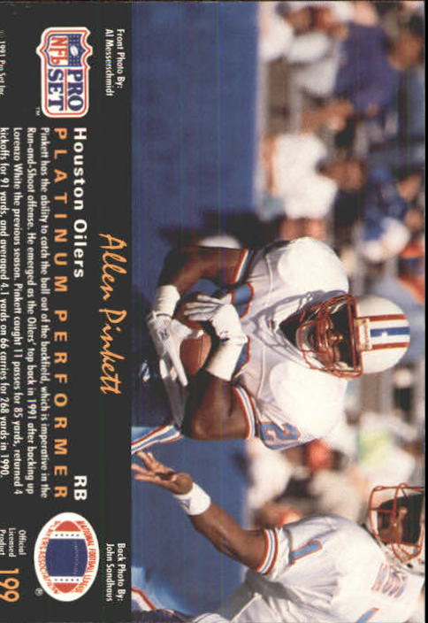 1991 Pro Set Platinum Football Card Pick 1-250