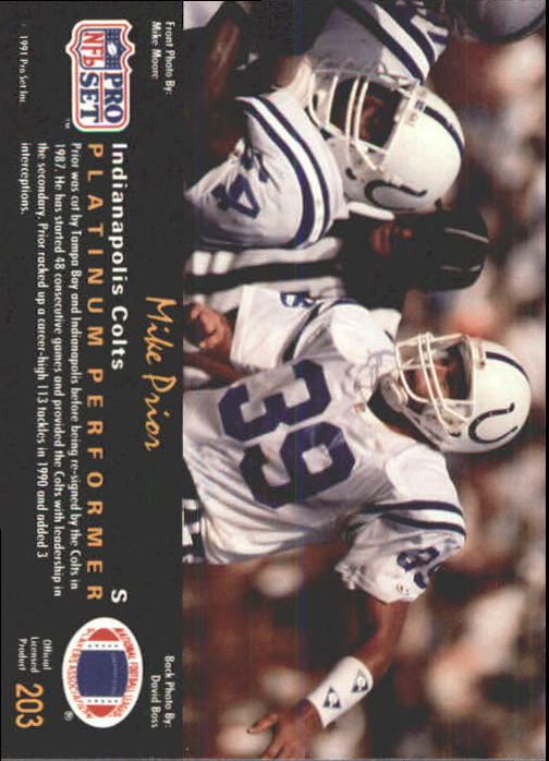 1991 Pro Set Platinum Football Card Pick 1-250