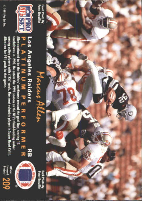 1991 Pro Set Platinum Football Card Pick 1-250