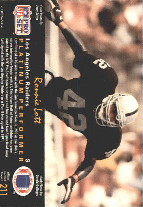 1991 Pro Set Platinum Football Card Pick 1-250