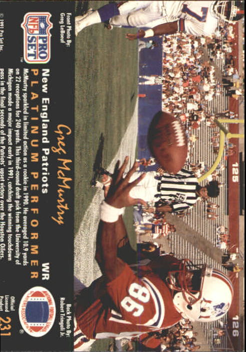 1991 Pro Set Platinum Football Card Pick 1-250