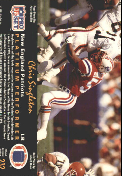 1991 Pro Set Platinum Football Card Pick 1-250