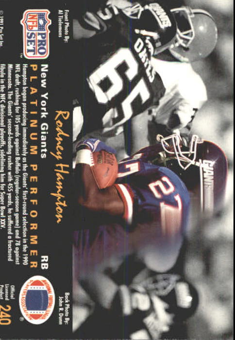 1991 Pro Set Platinum Football Card Pick 1-250