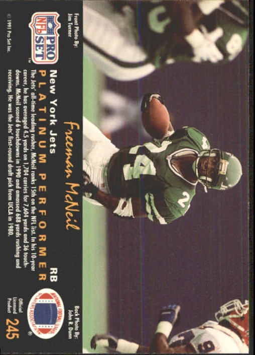 1991 Pro Set Platinum Football Card Pick 1-250