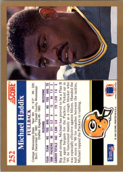 1991 Score Football "Main Set" Cards #251 to #500 Rookies and Veterans - Picture 5 of 499