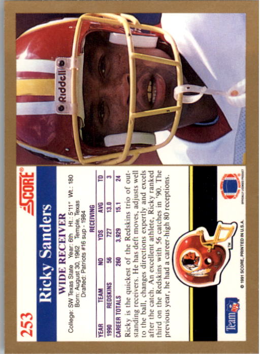 1991 Score Football "Main Set" Cards #251 to #500 Rookies and Veterans - Picture 7 of 499