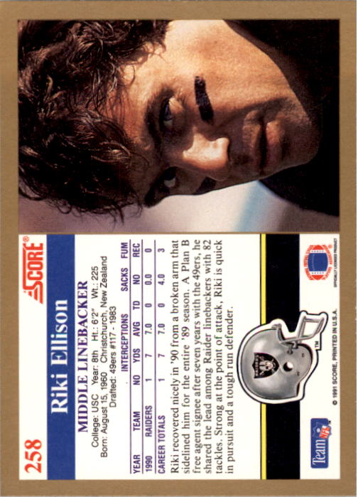 1991 Score Football "Main Set" Cards #251 to #500 Rookies and Veterans - Picture 17 of 499