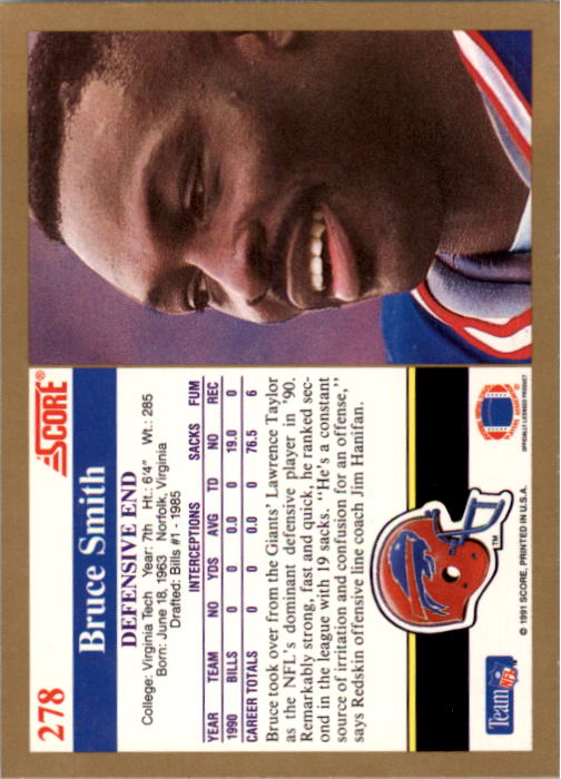 1991 Score Football "Main Set" Cards #251 to #500 Rookies and Veterans - Picture 57 of 499
