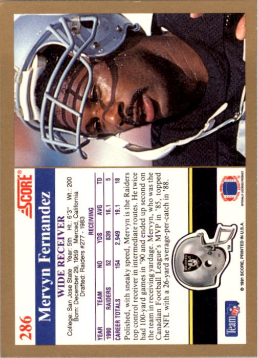 1991 Score Football "Main Set" Cards #251 to #500 Rookies and Veterans - Picture 73 of 499
