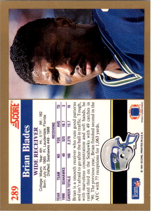 1991 Score Football "Main Set" Cards #251 to #500 Rookies and Veterans - Picture 79 of 499
