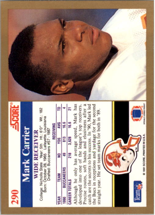 1991 Score Football "Main Set" Cards #251 to #500 Rookies and Veterans - Picture 81 of 499