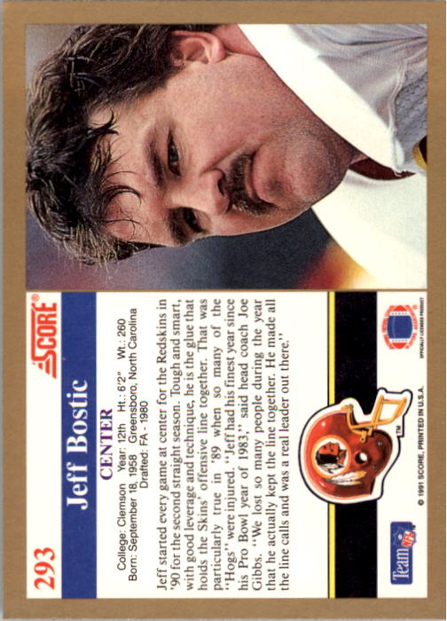 1991 Score Football "Main Set" Cards #251 to #500 Rookies and Veterans - Picture 87 of 499