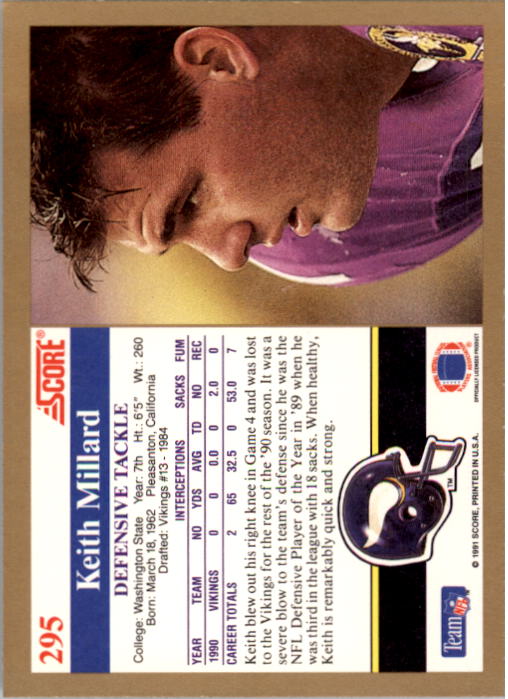 1991 Score Football "Main Set" Cards #251 to #500 Rookies and Veterans - Picture 91 of 499