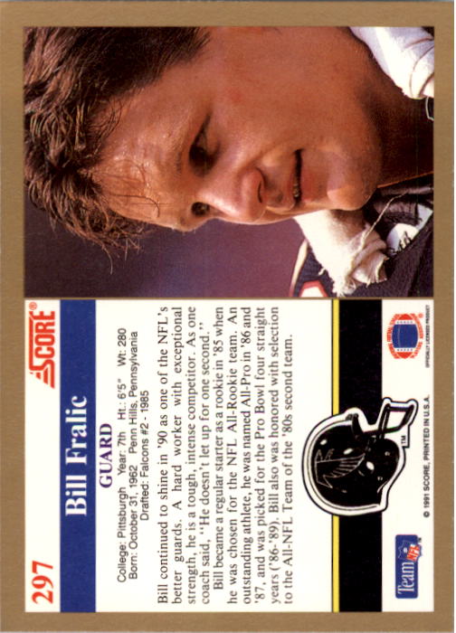 1991 Score Football "Main Set" Cards #251 to #500 Rookies and Veterans - Picture 95 of 499