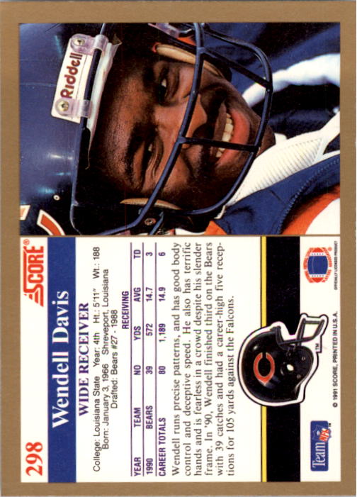 1991 Score Football "Main Set" Cards #251 to #500 Rookies and Veterans - Picture 97 of 499