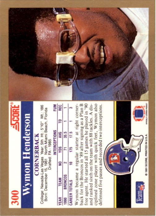 1991 Score Football "Main Set" Cards #251 to #500 Rookies and Veterans - Picture 101 of 499