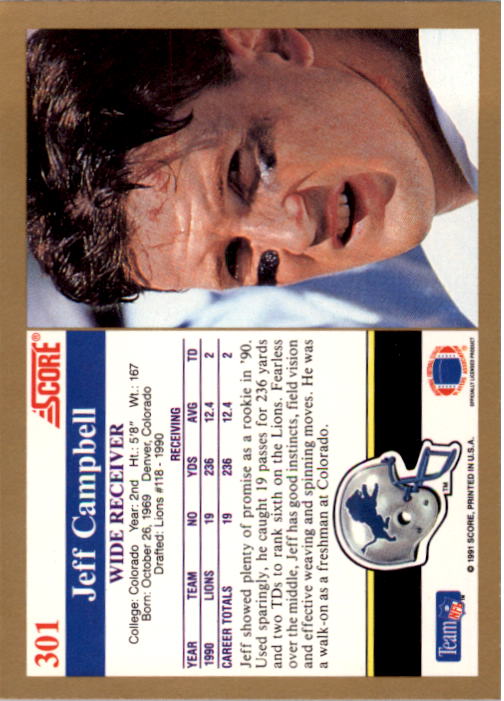 1991 Score Football "Main Set" Cards #251 to #500 Rookies and Veterans - Picture 103 of 499