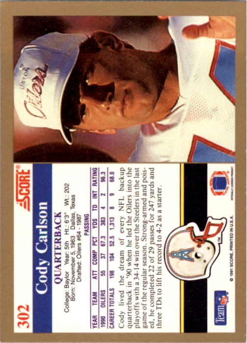 1991 Score Football "Main Set" Cards #251 to #500 Rookies and Veterans - Picture 105 of 499