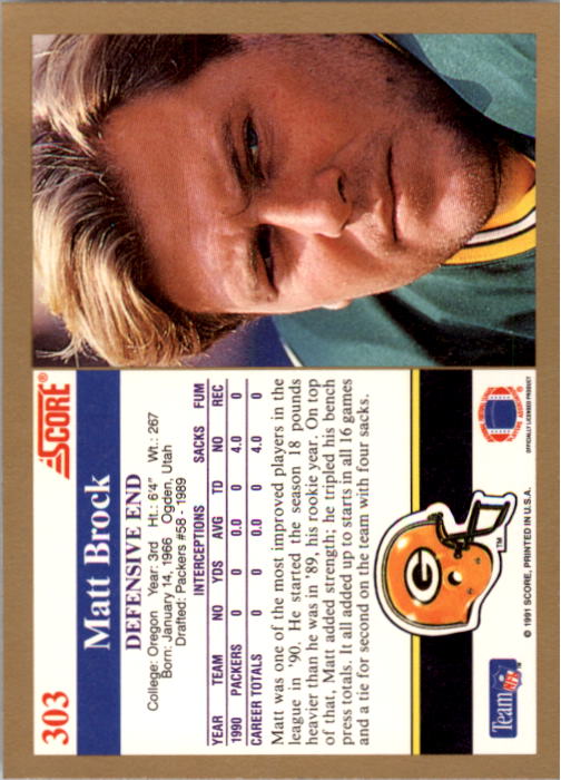1991 Score Football "Main Set" Cards #251 to #500 Rookies and Veterans - Picture 107 of 499