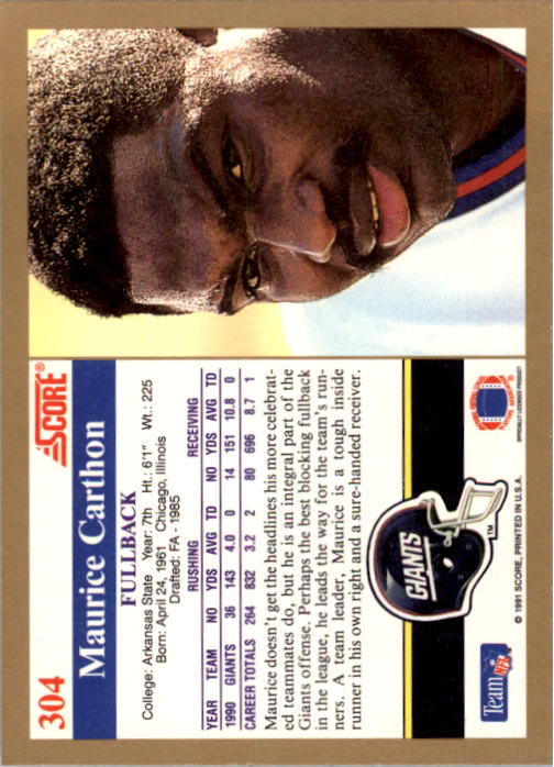 1991 Score Football "Main Set" Cards #251 to #500 Rookies and Veterans - Picture 109 of 499
