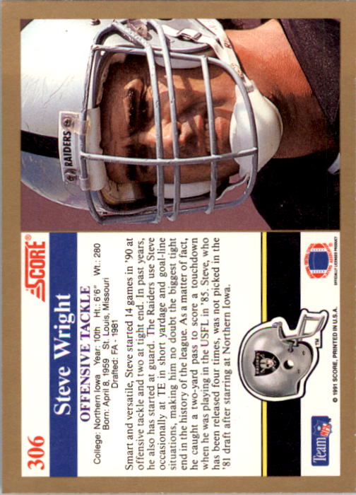 1991 Score Football "Main Set" Cards #251 to #500 Rookies and Veterans - Picture 113 of 499