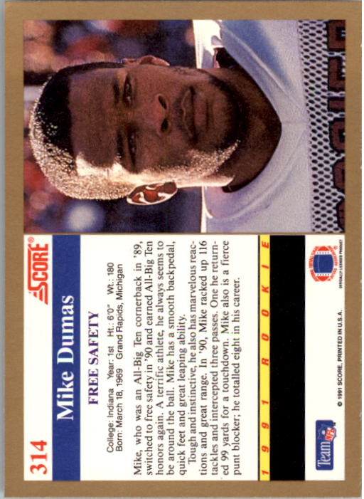 1991 Score Football "Main Set" Cards #251 to #500 Rookies and Veterans - Picture 129 of 499