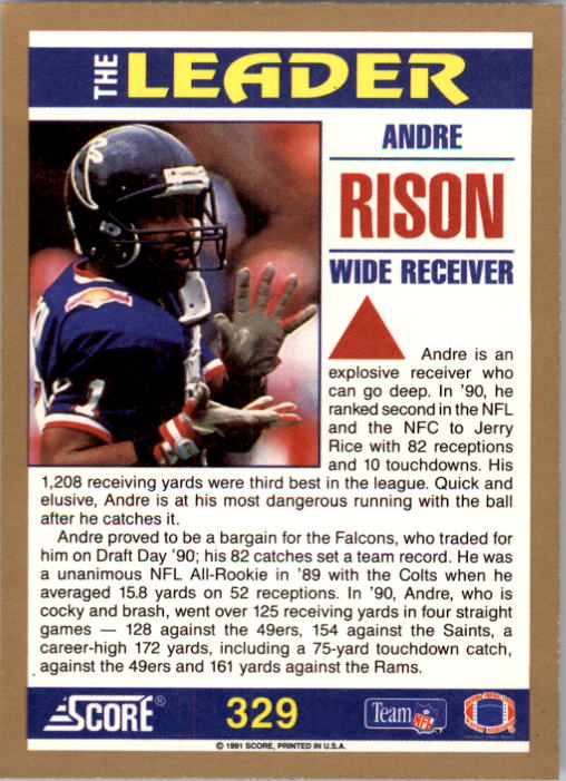 1991 Score Football "Main Set" Cards #251 to #500 Rookies and Veterans - Picture 159 of 499