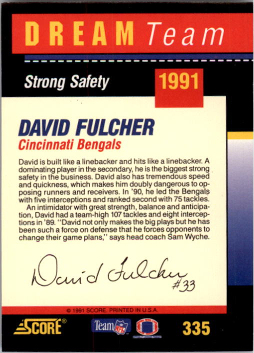 1991 Score Football "Main Set" Cards #251 to #500 Rookies and Veterans - Picture 171 of 499