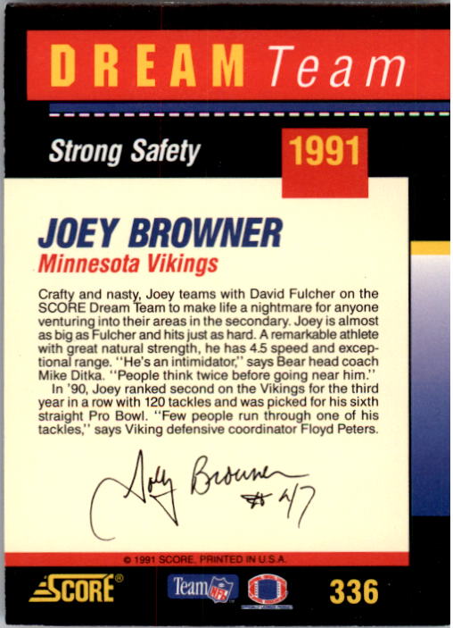 1991 Score Football "Main Set" Cards #251 to #500 Rookies and Veterans - Picture 173 of 499