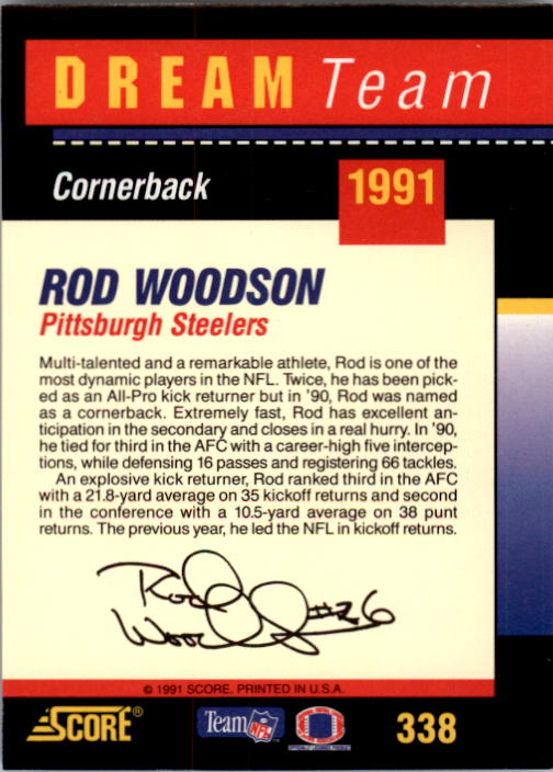 1991 Score Football "Main Set" Cards #251 to #500 Rookies and Veterans - Picture 177 of 499