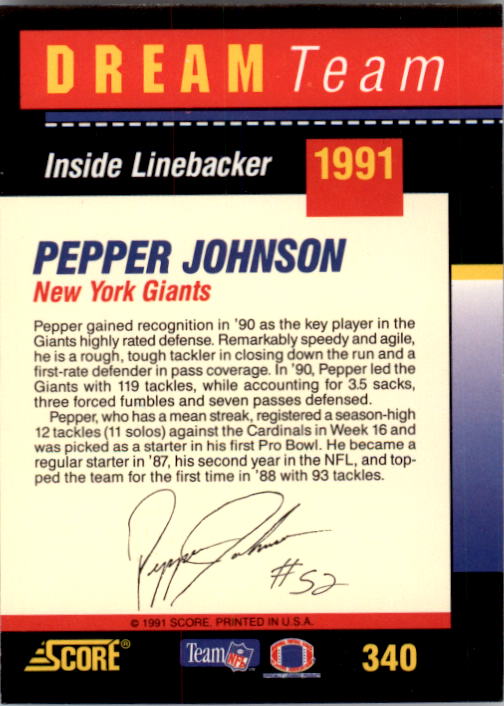1991 Score Football "Main Set" Cards #251 to #500 Rookies and Veterans - Picture 181 of 499