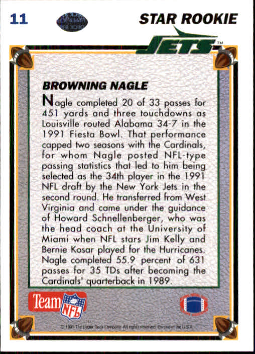 1991 Upper Deck Football "Main Set" Cards #1 to #250 Rookies and Veterans - Picture 23 of 495
