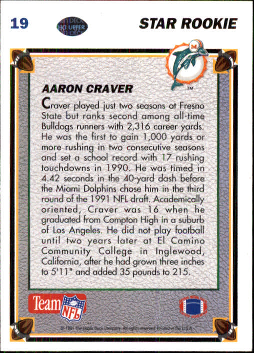 1991 Upper Deck Football "Main Set" Cards #1 to #250 Rookies and Veterans - Picture 41 of 495