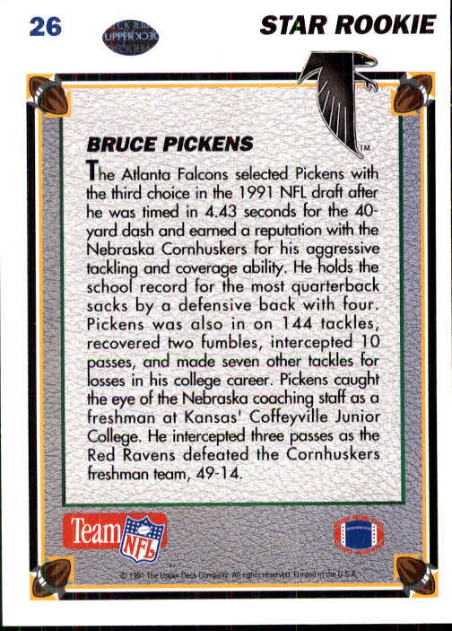 1991 Upper Deck Football "Main Set" Cards #1 to #250 Rookies and Veterans - Picture 55 of 495