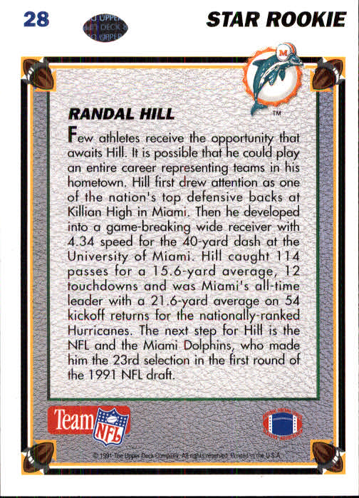 1991 Upper Deck Football "Main Set" Cards #1 to #250 Rookies and Veterans - Picture 59 of 495