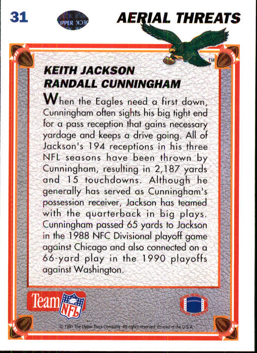 1991 Upper Deck Football "Main Set" Cards #1 to #250 Rookies and Veterans - Picture 63 of 495