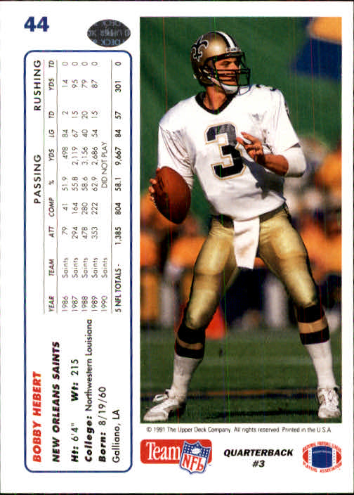 1991 Upper Deck Football "Main Set" Cards #1 to #250 Rookies and Veterans - Picture 87 of 495