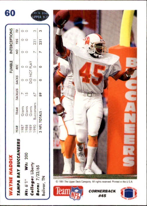 1991 Upper Deck Football "Main Set" Cards #1 to #250 Rookies and Veterans - Picture 119 of 495