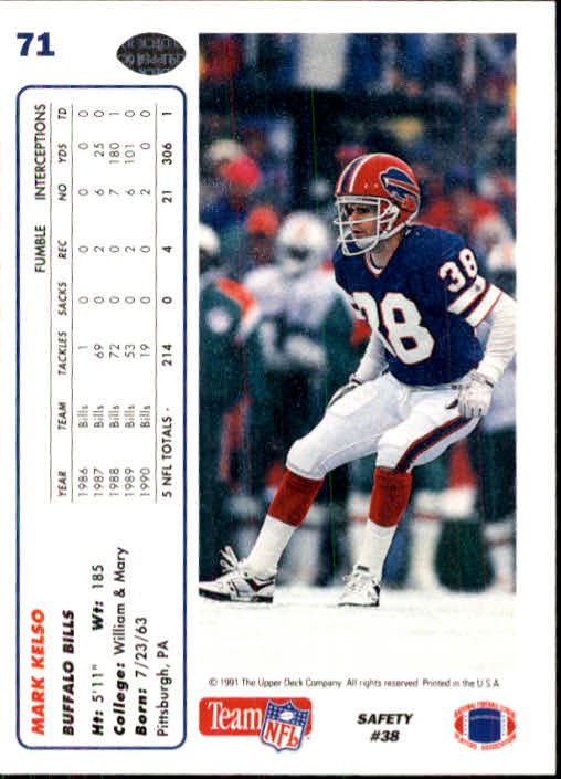 1991 Upper Deck Football "Main Set" Cards #1 to #250 Rookies and Veterans - Picture 141 of 495