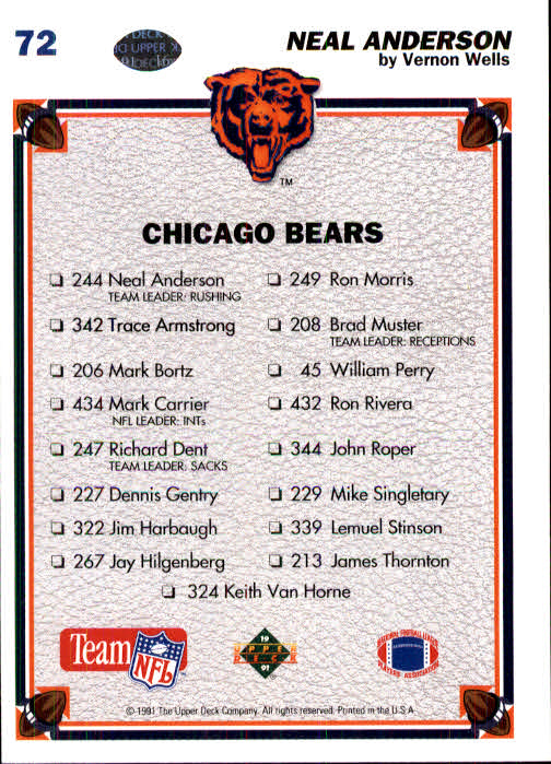 1991 Upper Deck Football "Main Set" Cards #1 to #250 Rookies and Veterans - Picture 143 of 495
