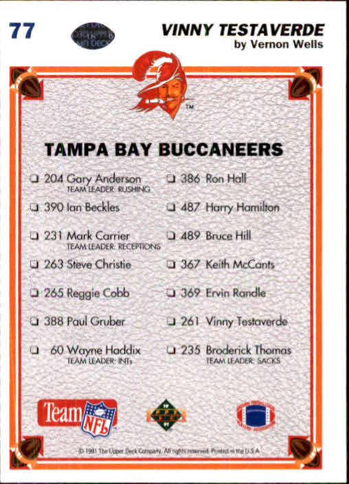 1991 Upper Deck Football "Main Set" Cards #1 to #250 Rookies and Veterans - Picture 153 of 495