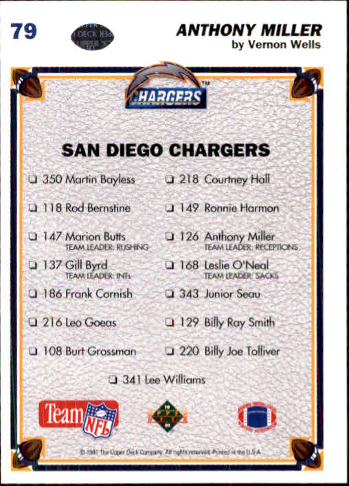 1991 Upper Deck Football "Main Set" Cards #1 to #250 Rookies and Veterans - Picture 157 of 495