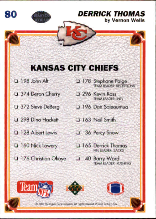 1991 Upper Deck Football "Main Set" Cards #1 to #250 Rookies and Veterans - Picture 159 of 495