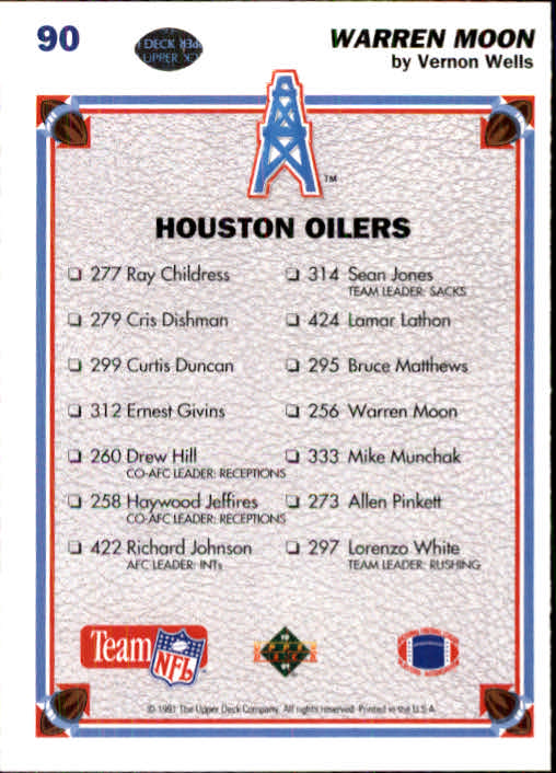 1991 Upper Deck Football "Main Set" Cards #1 to #250 Rookies and Veterans - Picture 179 of 495