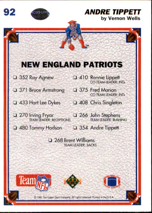 1991 Upper Deck Football "Main Set" Cards #1 to #250 Rookies and Veterans - Picture 183 of 495