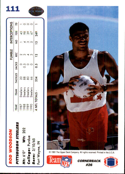1991 Upper Deck Football "Main Set" Cards #1 to #250 Rookies and Veterans - Picture 221 of 495