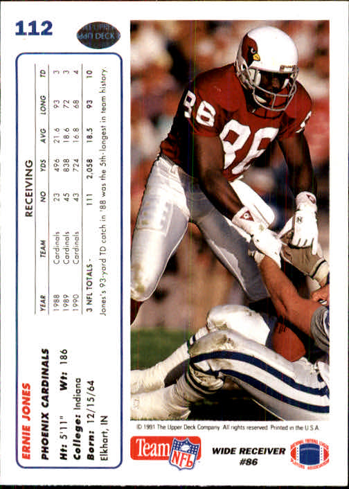 1991 Upper Deck Football "Main Set" Cards #1 to #250 Rookies and Veterans - Picture 223 of 495